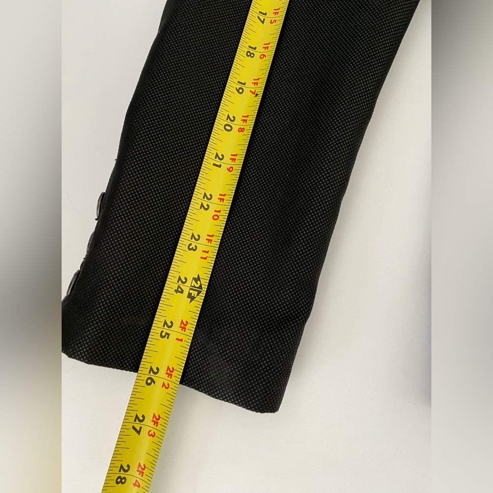 Mondo Menswear Blazer Jacket Black Zipper Leather Accent New size X-Large - Picture 12 of 15